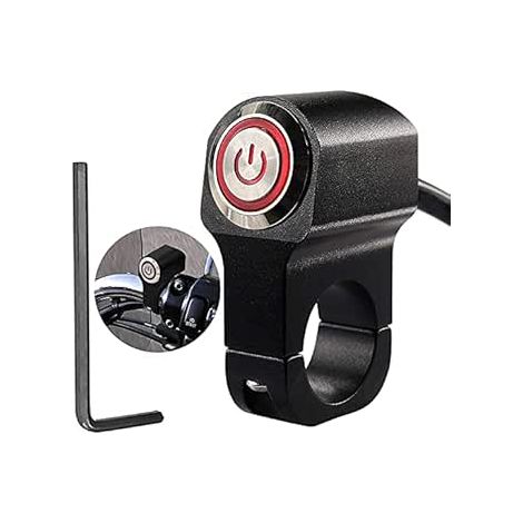 2 Stück 12v Motorrad ATV 22mm (7/8 ") Lenker Knopfschalter Scheinwerfer Gefahr Bremse Nebelscheinwerfer EIN Aus Schalter (Rot)