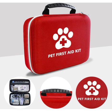 Kit de Premiers Secours Pour Chien,101 Pièces,Trousse de Secours Chien Pour Les Soins à La Maison et Pour Les Urgences en Voyage en,Compact et Portable
