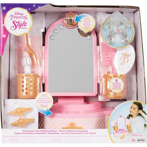 Miroir de maquillage Princesses Disney avec lumière et compartiment de rangement