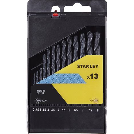 Punte stanley hss-r 13 pezzi acciaio rapido 2-8 mm