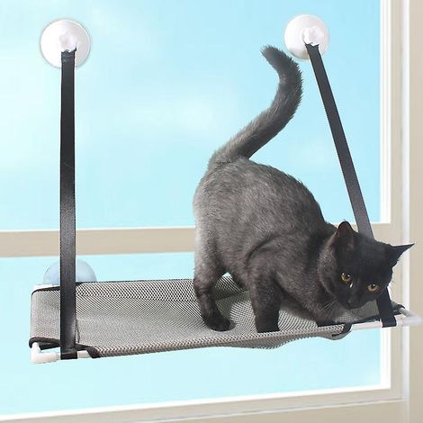 Hamac de fenêtre pour chat - Perchoir confortable pour bronzer, avec ventouses puissantes (1/4)