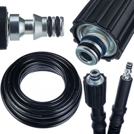 Tuyau Haute Pression 15m Click-M22 – Nylon Renforcé, 200 Bar, 60°C Connecteur Click & Filetage M22 compatible avec nettoyeur haute pression PHD 100–150 (1/5)