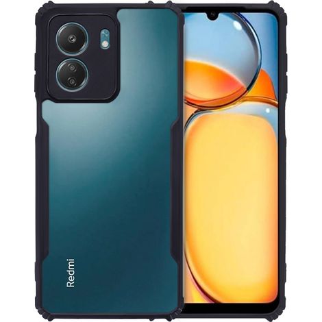 Custodia per Xiaomi Redmi 13C / Poco C65, ibrida anticaduta, nera (1/3)