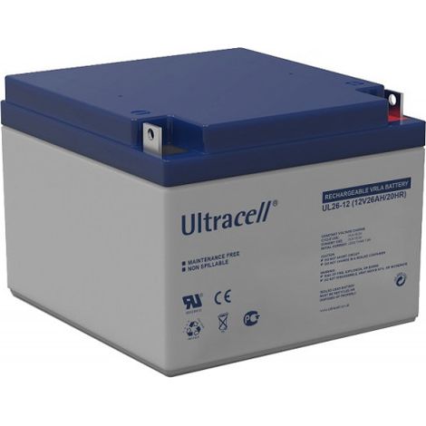 Batterie plomb étanche 12V 26Ah UL2612 – Technologie VRLA sans entretien – Pour systèmes d'alarme et onduleurs – Ultracell (1/2)