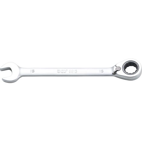 Llave mixta de trinquete BGS Technic cromo 15 mm acero