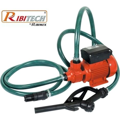 Pompa per travaso Gasolio e acque chiare/bianche/clear water 370W con kit erogazione Ribitech - PRKG115