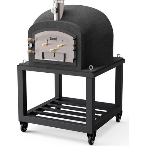Horno Kitaway con Base 120x120x170 cm Negro Interior 90 cm Horno Exterior con Aislamiento y Manómetro (1/2)