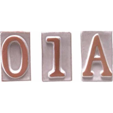 6 x BL NUMERO CIVICO 4 IN TERRACOTTA 5X9 CM