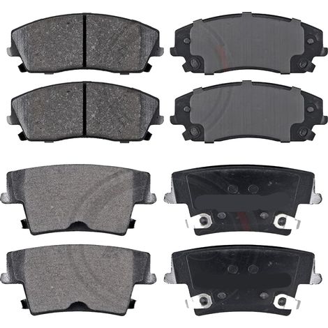 KIT PASTIGLIE FRENO ANTERIORI E POSTERIORI compatibile con DODGE CHALLENGER COUPE / PASTIGLIE FRENANTI AUTO OEM P11019 P11017,P11018 P23175 / SOSTITUZIONE DIRETTA / BASSA POLVERE / SILENZIOSO (1/4)
