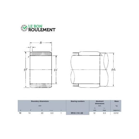 Bague acier intérieure 1R10X14X20-NTN