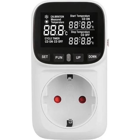 European plug thermometer digital temperature controller socket household thermostat sensor socket with timer (EU plug)