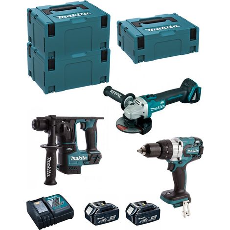 MAKITA Kit MK310RTJ (DHR171 + DHP481 + DGA504 + 2 x 5,0 Ah + DC18RC + MAKPAC 2 + 2 x MAKPAC 3) (1/5)