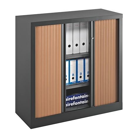 Armoires à rideaux Eco-conçue Décor Monobloc poirier H100 x L 100