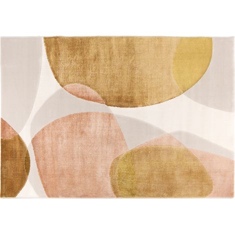 VIVARAISE - Tapis intérieur Léa en polyester - Motifs organiques dorés - 280 x 390 cm (1/5)