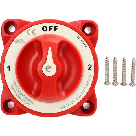 Interrupteur de déconnexion de batterie, isolateur de coupure de courant, 3 niveaux 350A 32V DC pour bateau marin RV. (1/4)