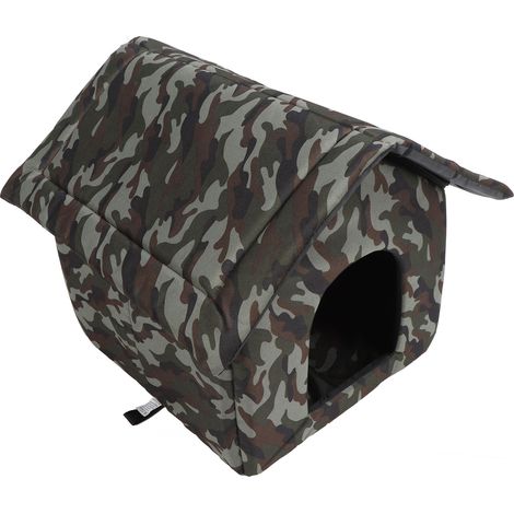 Niche extérieure amovible et imperméable pour chats et chiens errants, idéale pour l'intérieur (garage, porche, couloir), verte, dimensions : 42 x 42 x 42 cm / 16,5 x 16,5 x 16,5 pouces (1/5)