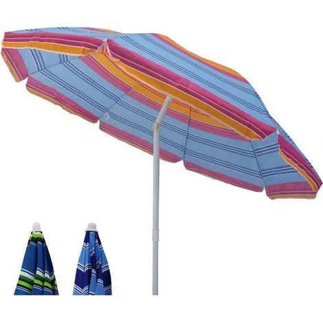 OMBRELLONE MARE POLIESTERE PALO 32 COLORI ASSORTITI CON CUSTODIA PVC (1/5)