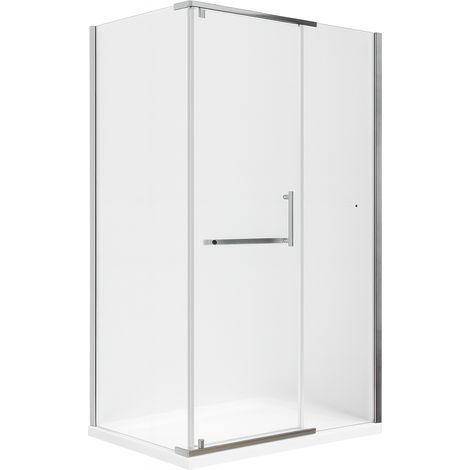 BuyLando Clara 120x90x195 cm Eckdusche Duschkabine Satiniert Seiteneinstieg & Duschtasse/Siphon