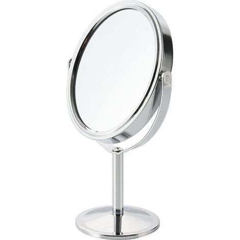 Espejo de maquillaje, espejo de tocador, espejo de mesa con compartimento de aumento, de doble cara y giratorio 360° para maquillaje, afeitado, cuidado facial en el salón, etc. (1/5)