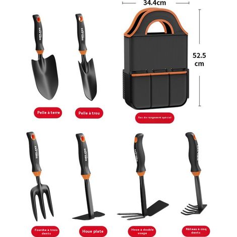 Ensemble d'outils de jardinage et de floristique en métal, pelles et râteaux multifonctions, pour potager d'intérieur, plantation et pêche à pied, robuste, portable et pratique
