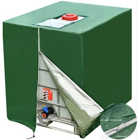 Telo protettivo per serbatoio da 1000 litri, telo di protezione solare per serbatoio IBC per acqua piovana, antipolvere, resistente ai raggi UV, copertura protettiva (116 x 100 x 120 cm) (1/4)