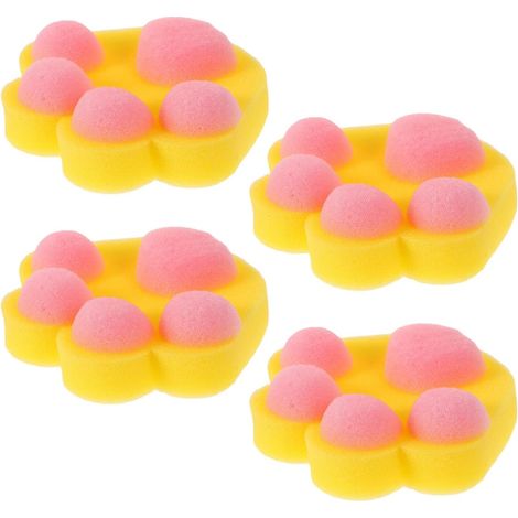 Lot de 4 éponges de bain exfoliantes douces en forme de (1/5)