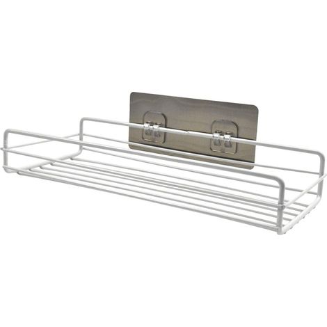 Panier De Salle De Bain - Etagere Murale Autoadhesif - Sans Perçage - En Fer - 27 X 10,8 X 5,4 Cm - Pour Salle De Bain Cuisine Et Bureau (1/5)