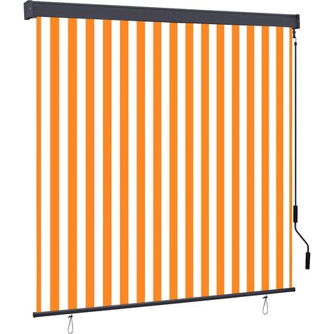 Store roulant d'extérieur 160x250 cm Blanc et orange (1/5)