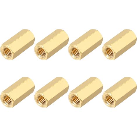 8PCS Écrou De Raccordement Hexagonal Longue, M5x15mm En Laiton Filetage Femelle Entretoises Hexagonales Écrous D'Espacement Vis Pour PCB Carte Mère Circuit (Ton Or) (1/5)