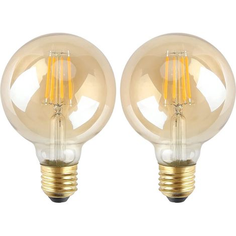 Set mit 2 Vintage-Gold-E27-Edison-Glühbirnen mit 4 W (ersetzt 40-W-Glühbirnen ohne Dimmfunktion).