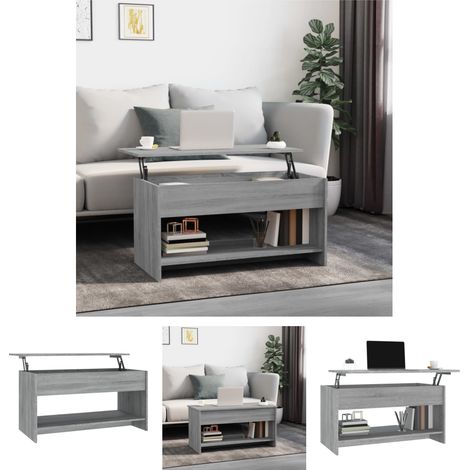Couchtisch Sonoma - vidaXL Couchtisch Grau Sonoma 102x50x52,5 cm Holzwerkstoff - Couchtisch Grau (1/5)