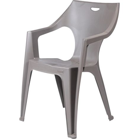sedia da esterno con schienale medio "kreta" in polipropilene taupe 56x55x80 cm