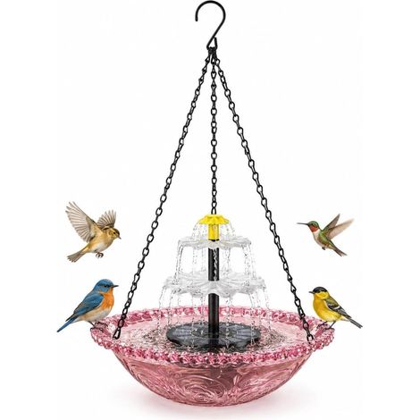 Zonne baignoire pour oiseaux Hangend - Solar Fontein Vogeltränke - 1 pièce 46x23, 5cm - Kaskade conception sans Kabels - pour (1/5)