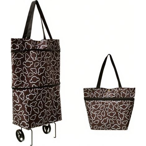 Sacs de courses pliables à roulettes - Chariot de courses pliable, sacs d'épicerie réutilisables (1/4)