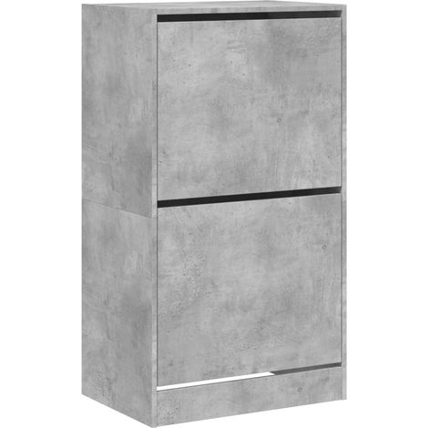 Maison Exclusive - Scarpiera 2 Cassetti Ribaltabili Grigio Cemento 60x42x108 cm