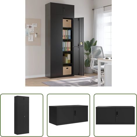 vidaXL Büroorganisation - Aktenschrank Schwarz 90x40x240 cm Stahl (1/5)