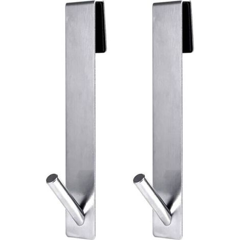 Galaxy 2-Pack 18cm Towel Hooks for Frameless Shower Doors - Silver-AquaForge (1/5)