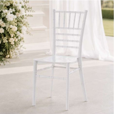 Domo Mea Sedia Bride Bianca in Resina per Cerimonie 41,2x49,7x89 cm