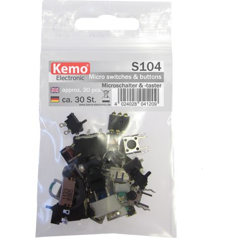 Kemo S104 Mikroschalter-Sortiment S104 tastend 30 Teile (1/2)