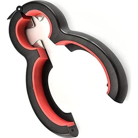 Ouvre-boîte - Ouvre-bouteille et ouvre-bocal 6 en 1 avec poignée en silicone réglable (1/4)