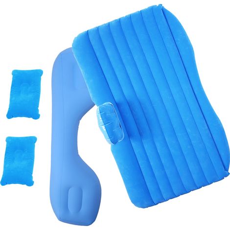 Matelas gonflable portable pour voiture, lit de voyage, matelas de couchage floqué pour camping, SUV, camping-car, camion, bleu (1/5)