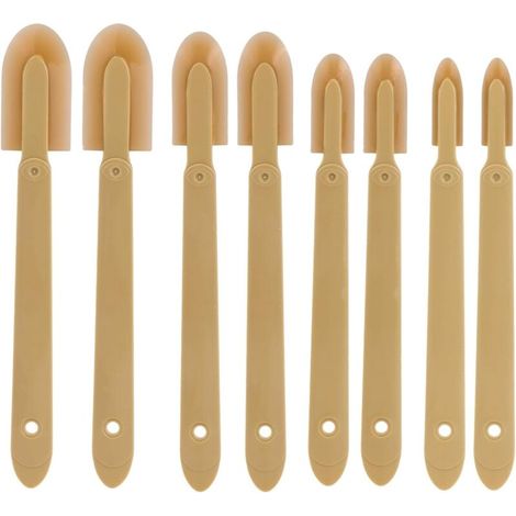 8pcs Ensemble d’Outils de Calfeutrage en Caoutchouc, Spatules Finition Réutilisables Retireur Joint Lissant Applicateur d’Étanchéité pour Cuisine Salle Bain Carreaux Fenêtre Sol (4 Tailles) (1/4)