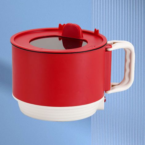 [Olla eléctrica] [Utensilio de cocina] [Mini olla eléctrica de calentamiento rápido] Olla eléctrica en miniatura para uso doméstico y de cocina con asas plegables, función de calentamiento rápido, plá (1/5)