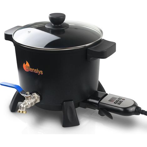 Pot électrique de fonte de cire pour la fabrication de bougies - Creuset antiadhésif de 7 L avec bec verseur et contrôle de température par bouton-pression (1/5)