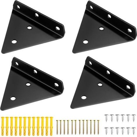 4PCS Supports d'étagère Triangle Invisible Supports à Tablettes Flottant Équerre Étagère Murale en Fer avec Vis,pour étagère pour Déco Salon,Chambre