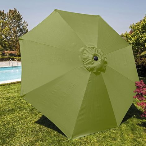 UV-beständiges und wasserdichtes Sonnenschirmdach, geeignet für Gärten und Strände, 250 cm, grün, 6 Streben. (1/4)