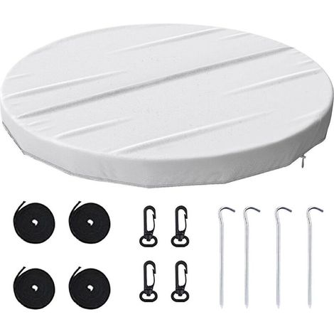 Couverture de piscine gonflable ronde coupe-vent, imperméable et anti-poussière, pour piscines familiales, spas et jacuzzis gonflables - 5,5 m (18 pi) (1/5)