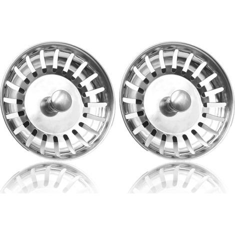 2 PCS Crépines d'évier en Acier Inoxydable pour éviers 79-82 mm (1/5)