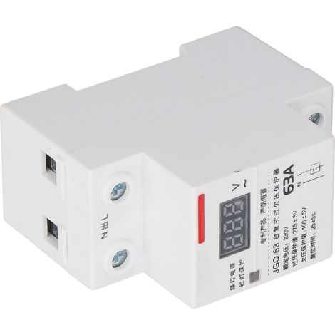Spannungsschutzschalter mit Schutzgitter, DIN-Schienenmontage, 63 A 230 V Über-/Unterspannungsschutzgerät, selbstrückstellender Überwachungs-Leistungsschalter (1/5)