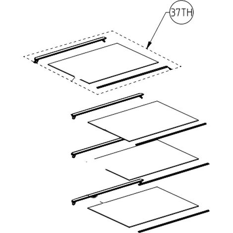 Ersatzteil - Ablage, originale Glasablage (Markierung 37th) -  - BEKO